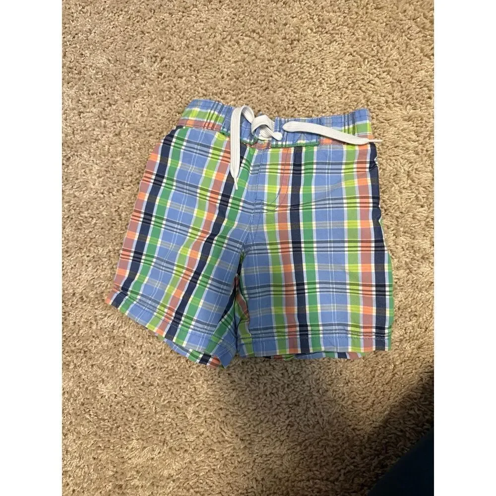 Janie & Jack 18-24mo Gingham Plaid Swim Trunks